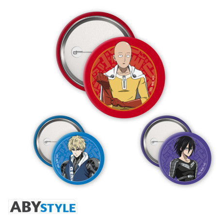 ABYACC603 - ONE PUNCH MAN - BADGE PACK - SAITAMA, GENOS AND SONIC