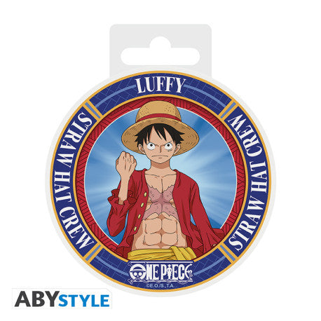 ABYCOS035 - ONE PIECE - SET 4 SOTTOBICCHIERI IN CERAMICA - MONKEY D.LUFFY