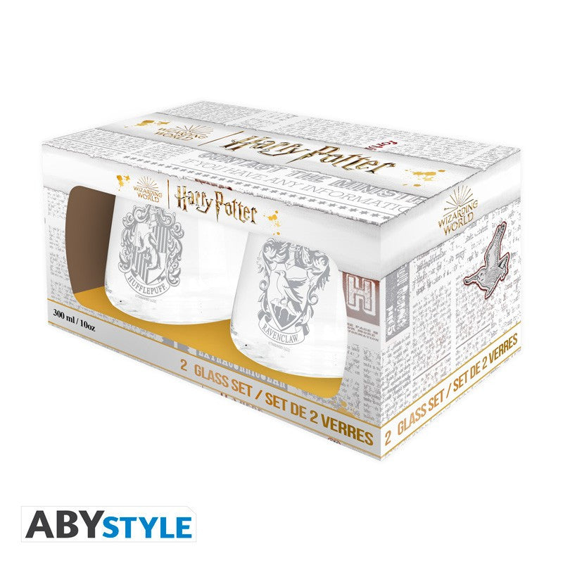 ABYVER296 - HARRY POTTER - SET DI 2 BICCHIERI - RAVENCLAW & HUFFLEPUFF