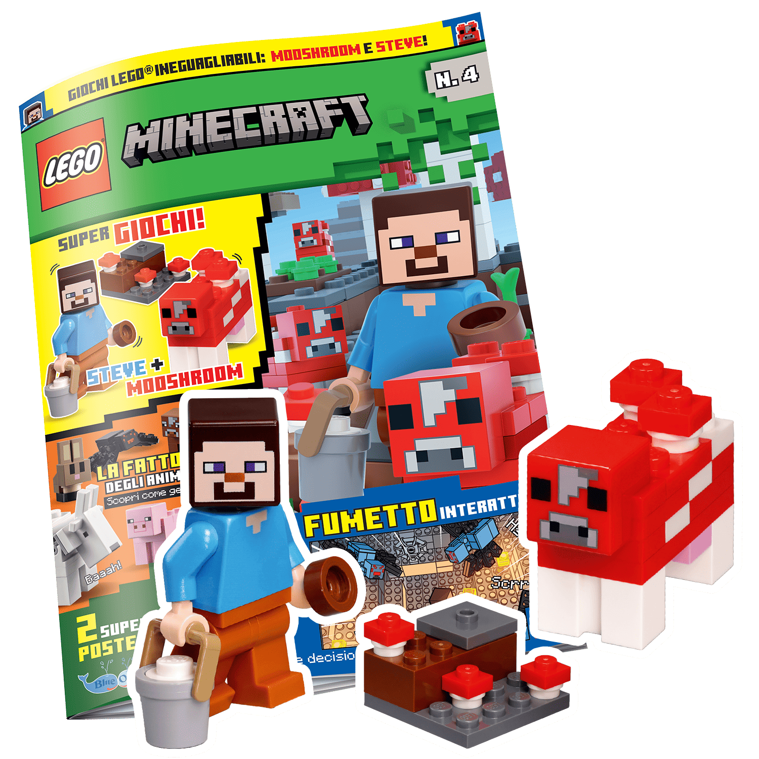 LEGO MINECRAFT N.4 - GIOCO LEGO: STEVE + MOOSHROOM