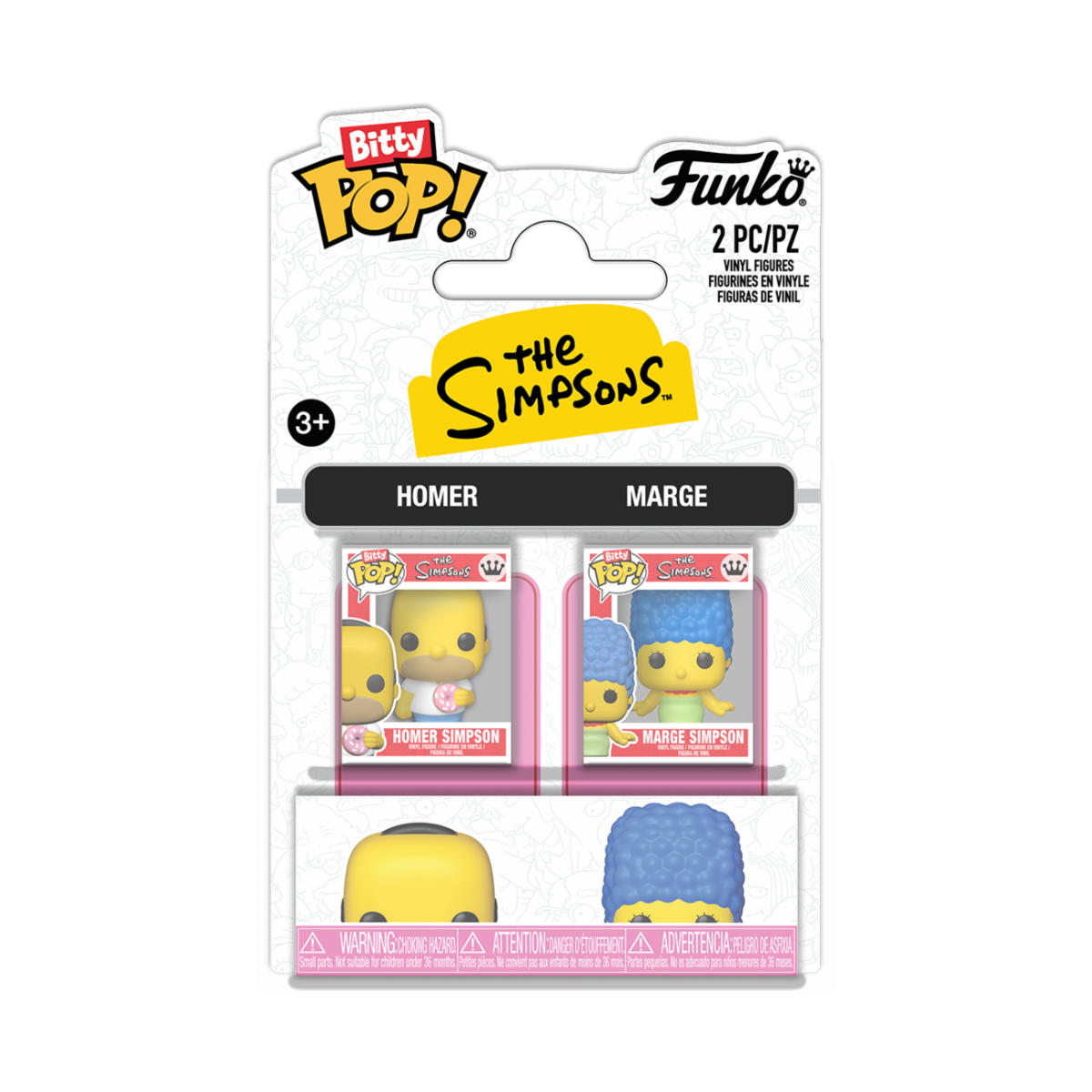 THE SIMPSONS - POP FUNKO BITTY 2-PACK VINYL FIGURE - HOMER & MARGE 2CM