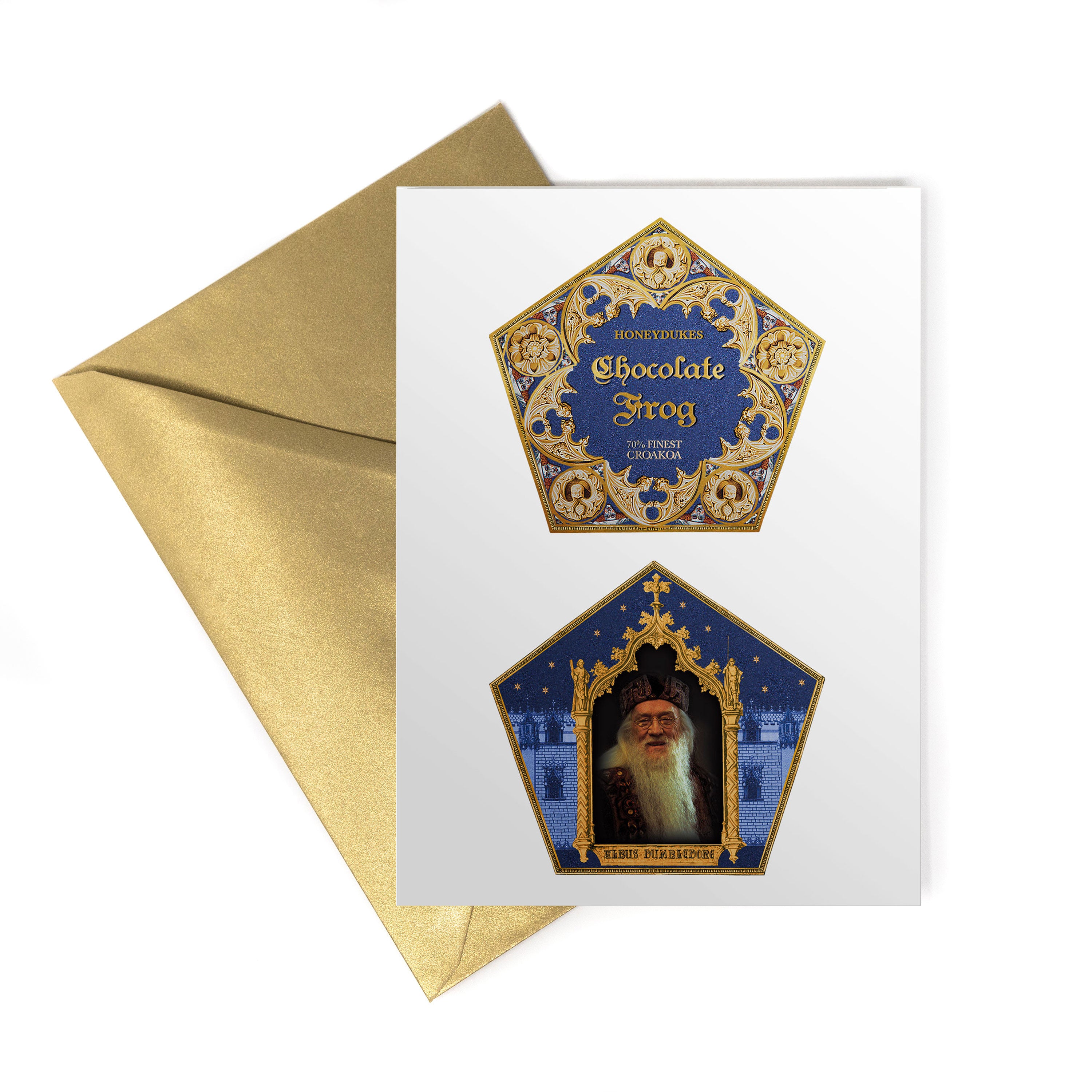HPCARD49 - HARRY POTTER - HONEYDUKES: CHOCOLATE FROG PACKAGING - NOTECARD
