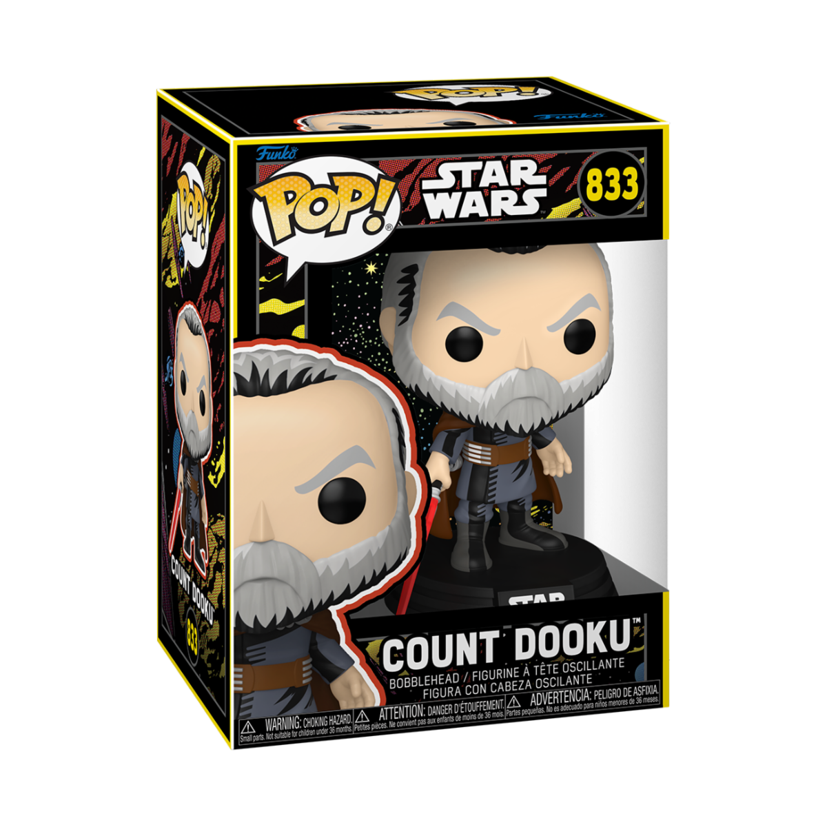 STAR WARS - POP FUNKO VINYL FIGURE 833 COUNT DOOKU (RETRO) 9CM