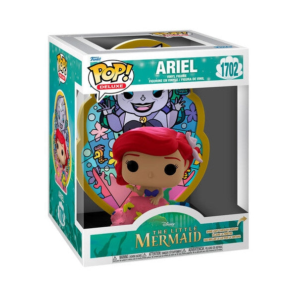 DISNEY PRINCESS- STAINED GLASS S1 - POP FUNKO DELUXE VINYL FIGURE 1702 ARIEL (GLASS)