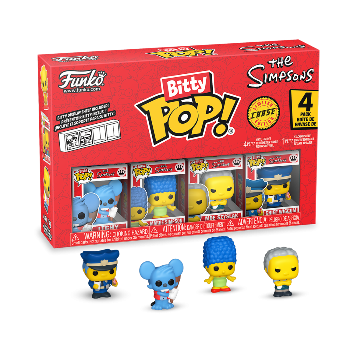 85708 - THE SIMPSONS - POP FUNKO BITTY VINYL FIGURE - ITCHY (4PK)
