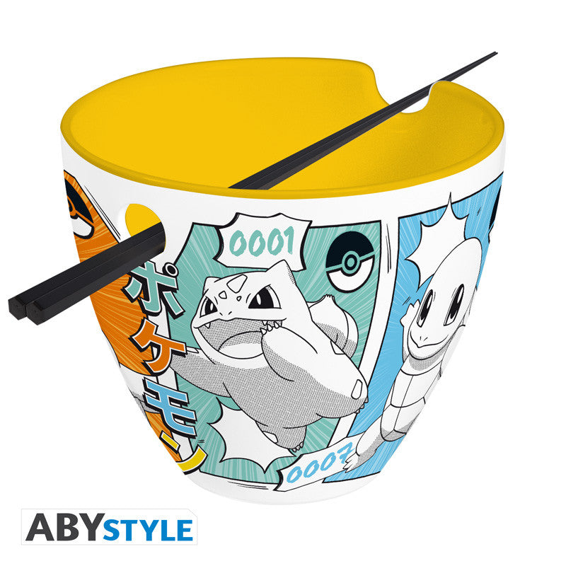ABYBOL080 - POKEMON - RAMEN BOWL WITH CHOPSTICKS - STARTERS MANGA
