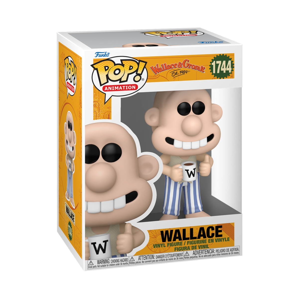 WALLACE & GROMIT - POP FUNKO VINYL FIGURE 1744 WALLACE IN PAJAMAS 9CM