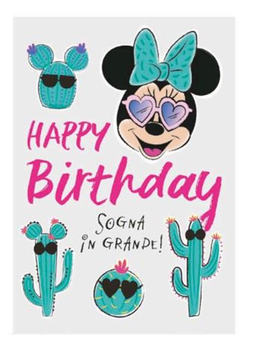TB02 - DISNEY - BIGLIETTO AUGURI (COMPLEANNO) - 11.8X16.8 - MINNIE