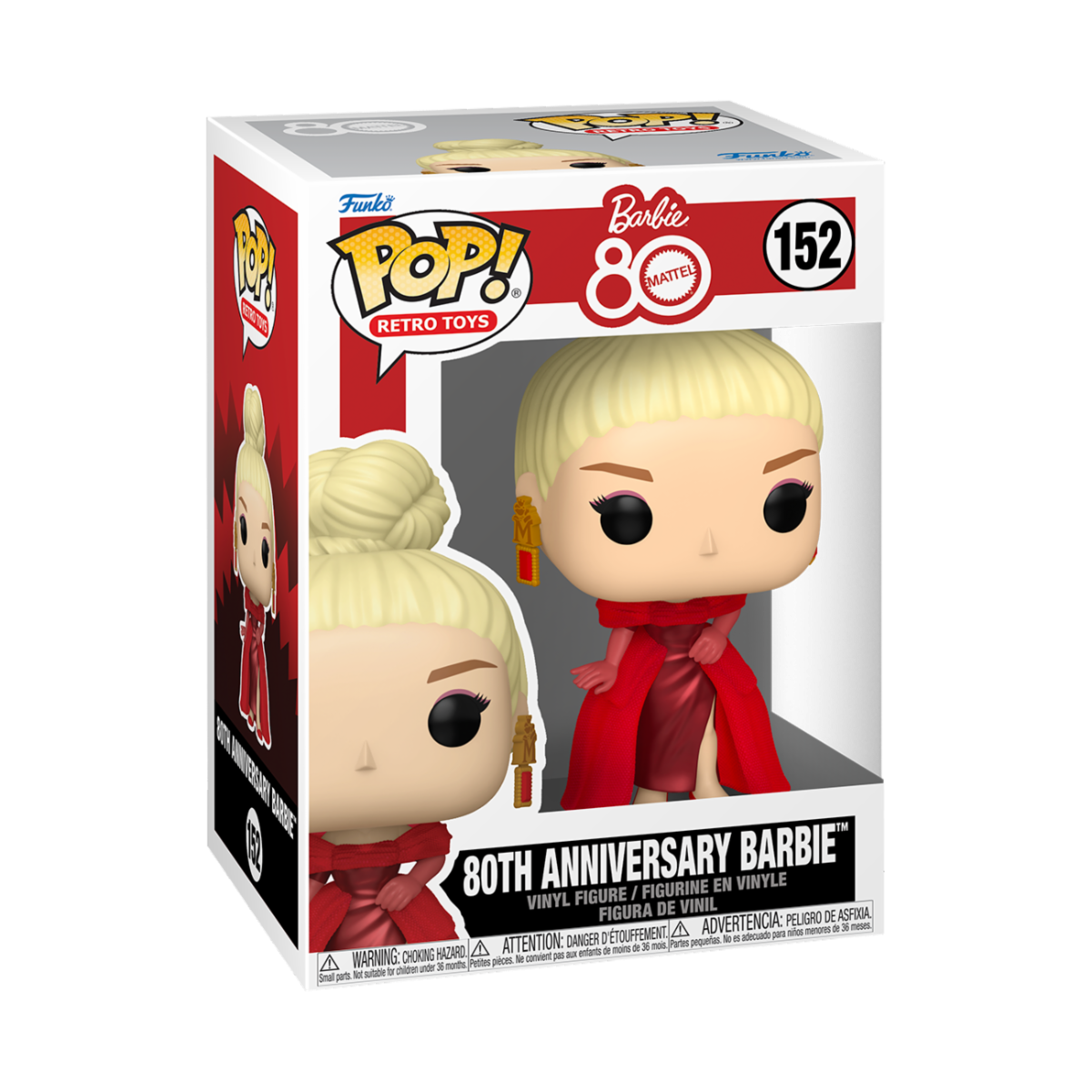 RETRO TOYS: BARBIE - POP FUNKO VINYL FIGURE 152 80TH ANNIVERSARY BARBIE 9CM