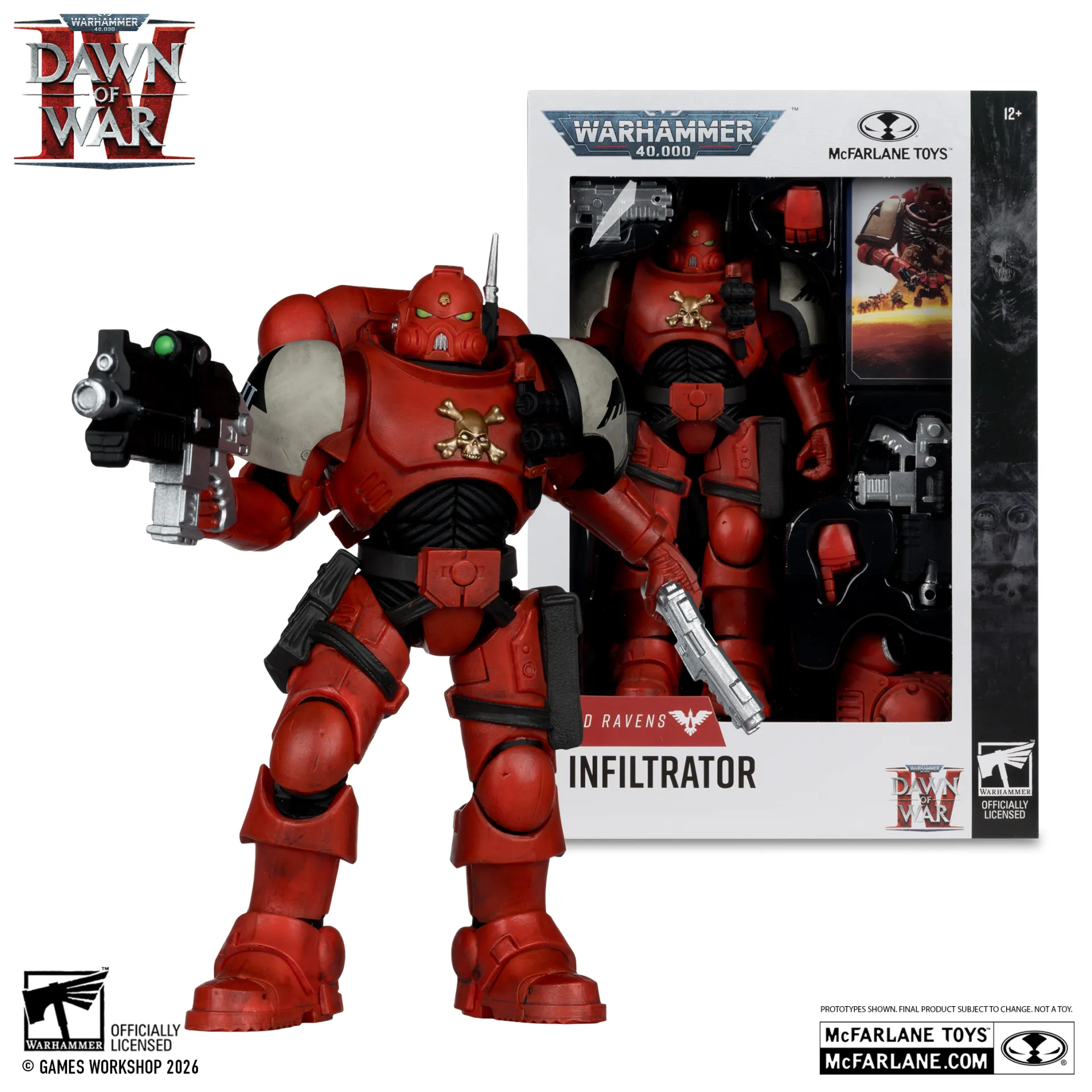 WARHAMMER 40000 FIGURES - BLOOD RAVENS SERGEANT INFILTRATOR (DAWN OF WAR 4) - ACTION FIGURE 18CM