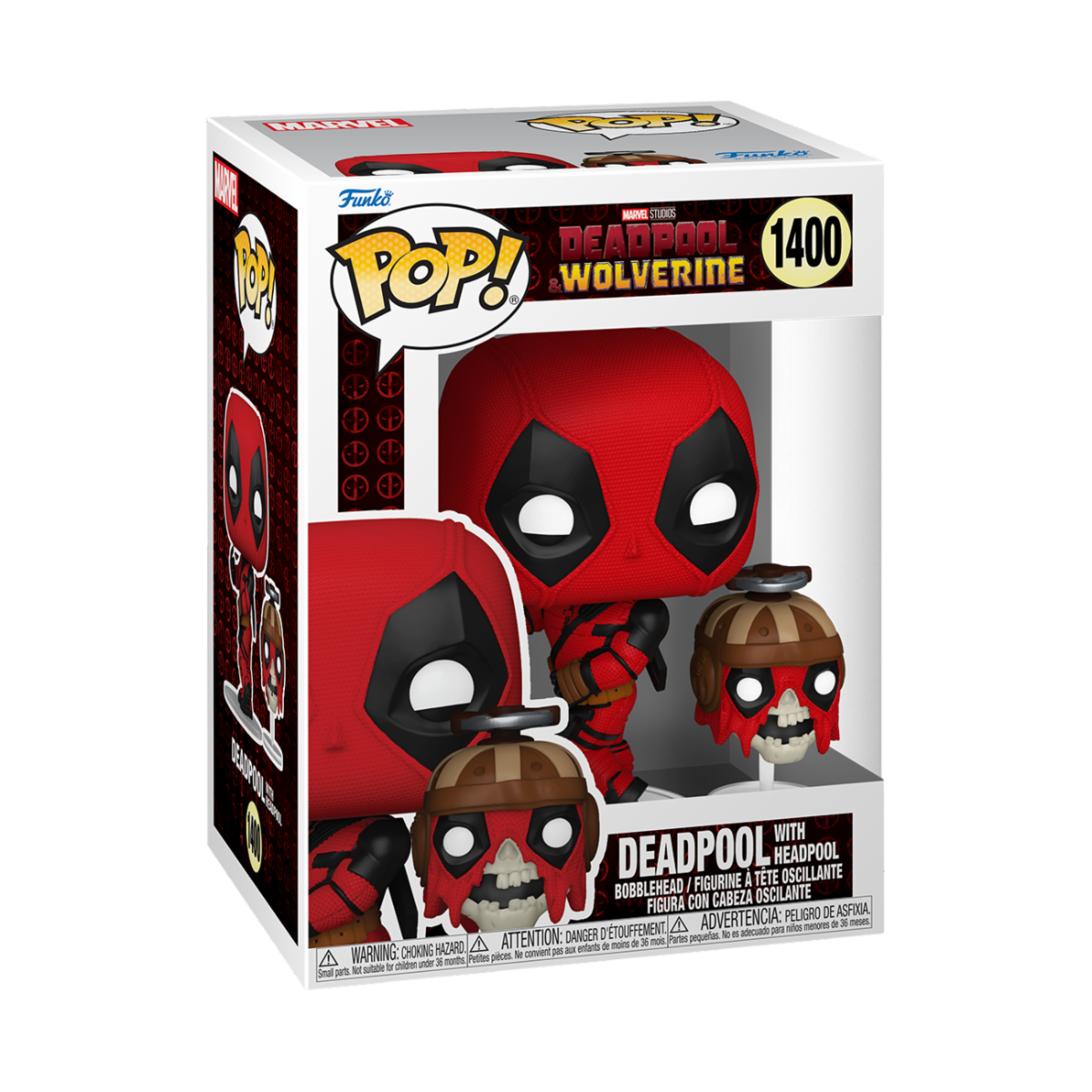 MARVEL: DEADPOOL & WOLVERINE - POP & BUDDY FUNKO VINYL FIGURE 1400 DEADPOOL WITH HEADPOOL 9CM