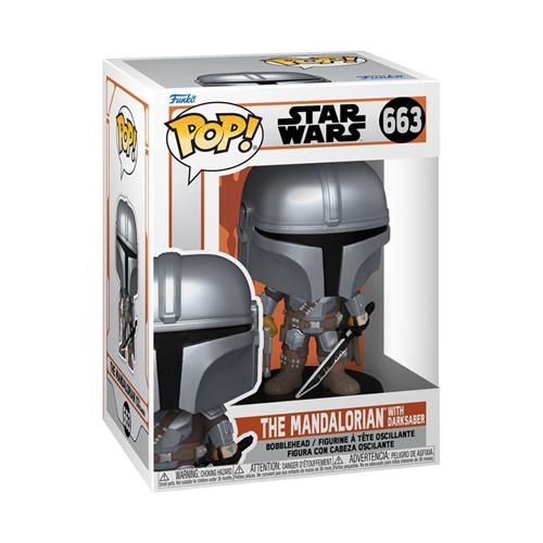 STAR WARS: THE MANDALORIAN S9 - POP FUNKO VINYL FIGURE 663 THE MANDALORIAN W/DARKSABER 9CM