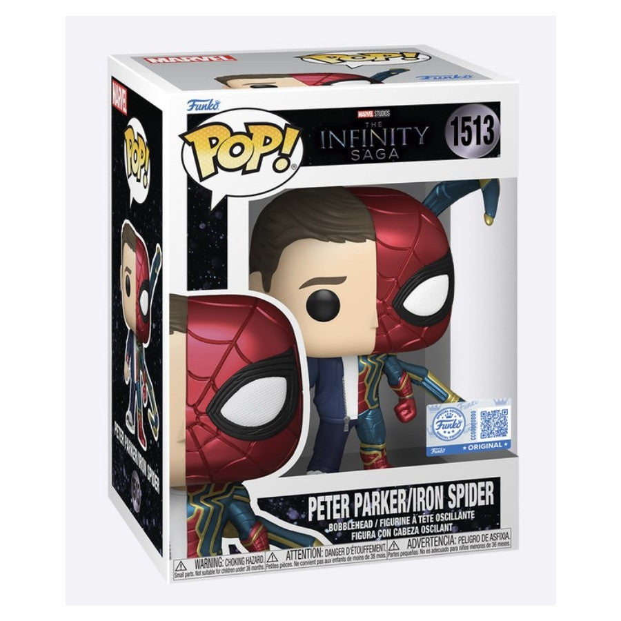 MARVEL - POP FUNKO VINYL FIGURE - IS SPLIT SPIDERMAN/PETER 9CM LCG25 EXCL