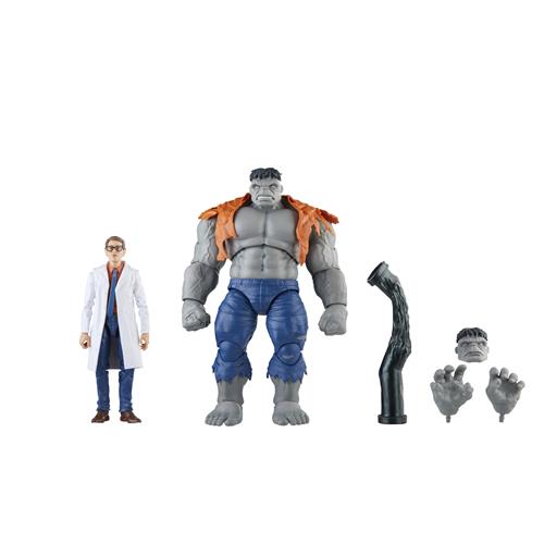 MARVEL LEGENDS - AVENGERS - HULK GRIGIO & DR. BRUCE BANNER - ACTION FIGURE 15CM