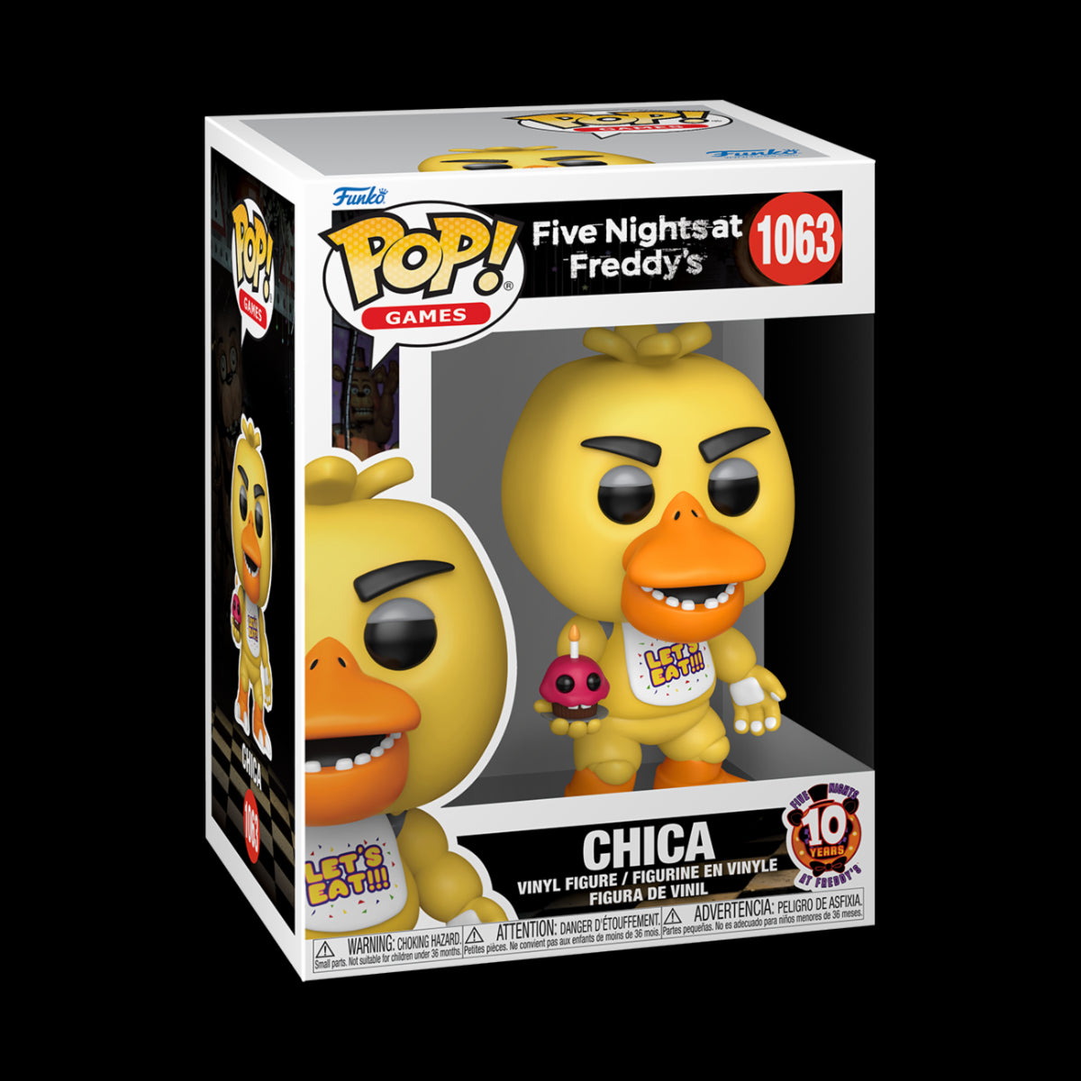 FIVE NIGHTS AT FREDDY'S: 10TH ANNIVERSARY - POP FUNKO VINYL FIGURE 1063 CHICA 9CM