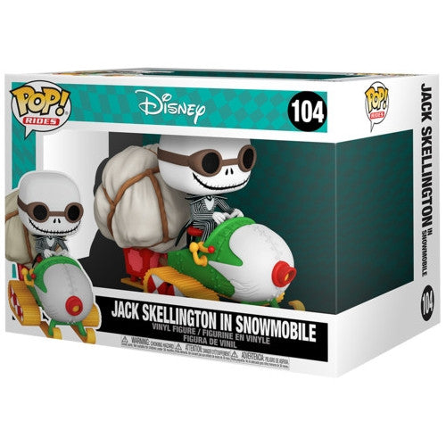DISNEY - NIGHTMARE BEFORE CHRISTMAS - POP FUNKO VINYL FIGURE RIDE 104 JACK SKELLIGTON IN  SNOWMOBILE
