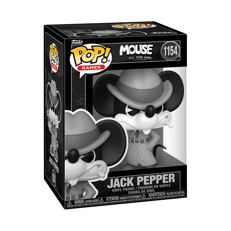 MOUSE: P.I. FOR HIRE - POP FUNKO VINYL FIGURE 1154 JACK PEPPER 9CM