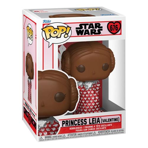 STAR WARS: VALENTINES - POP FUNKO VINYL FIGURE 676 LEIA (CHOCOLATE) 9CM
