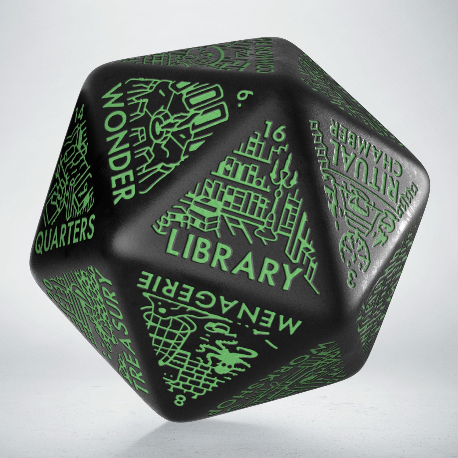 20VDGG02 - DUNGEON GENERATOR DIE: BLACK&GREEN