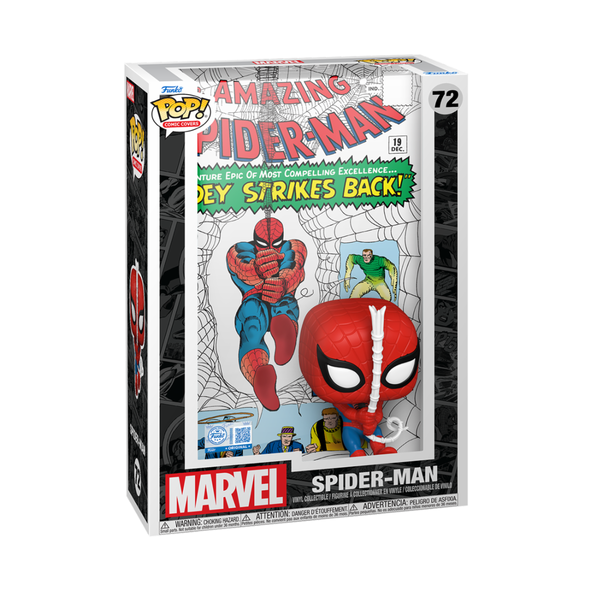 MARVEL: AMAZING SPIDER-MAN - POP FUNKO COMIC COVER VINYL FIGURE 72 AMAZING SPIDER-MAN VOL.1 #19 9CM