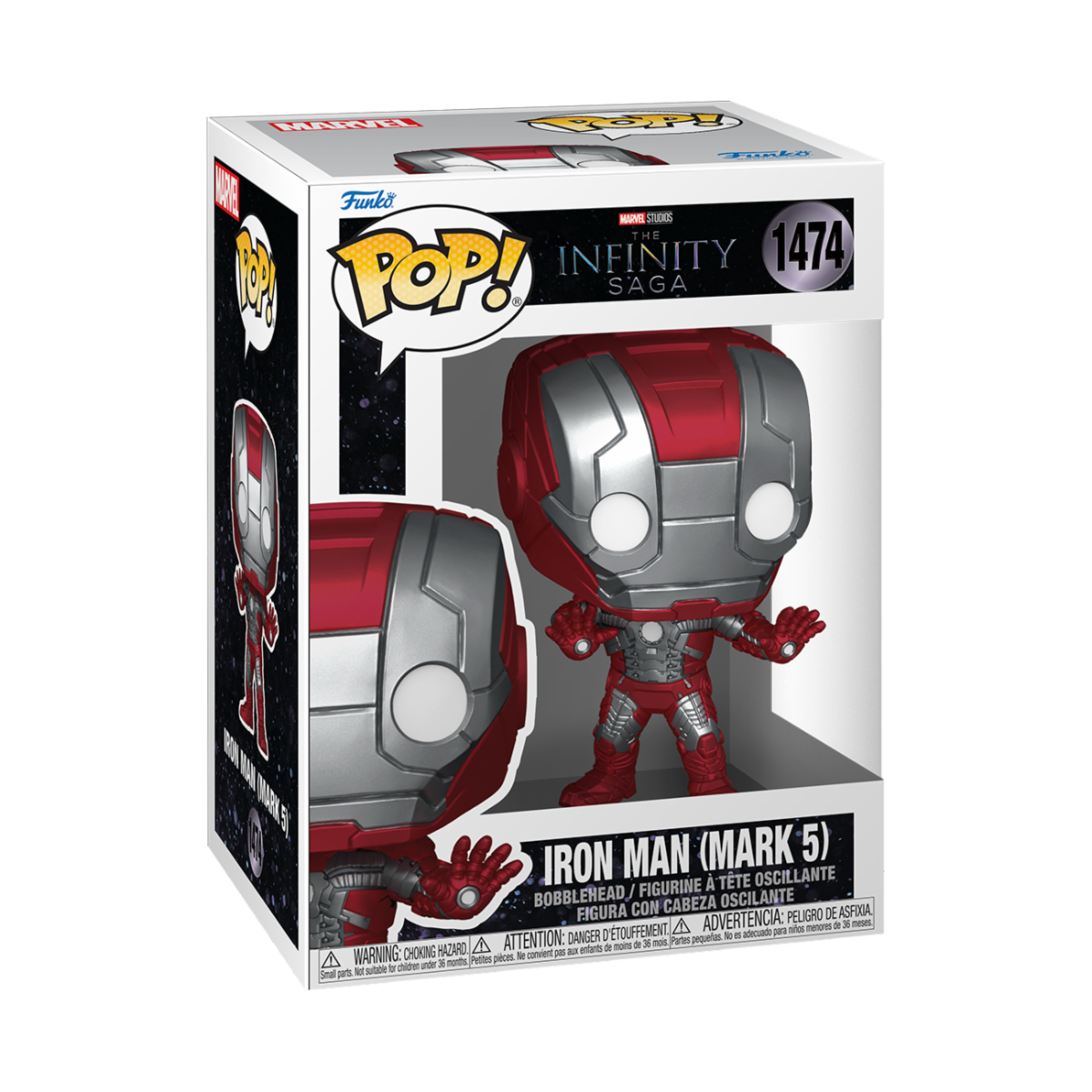 MARVEL: IRON MAN 2 - POP FUNKO VINYL FIGURE 1474 IRON MAN (MARK 5) 9CM