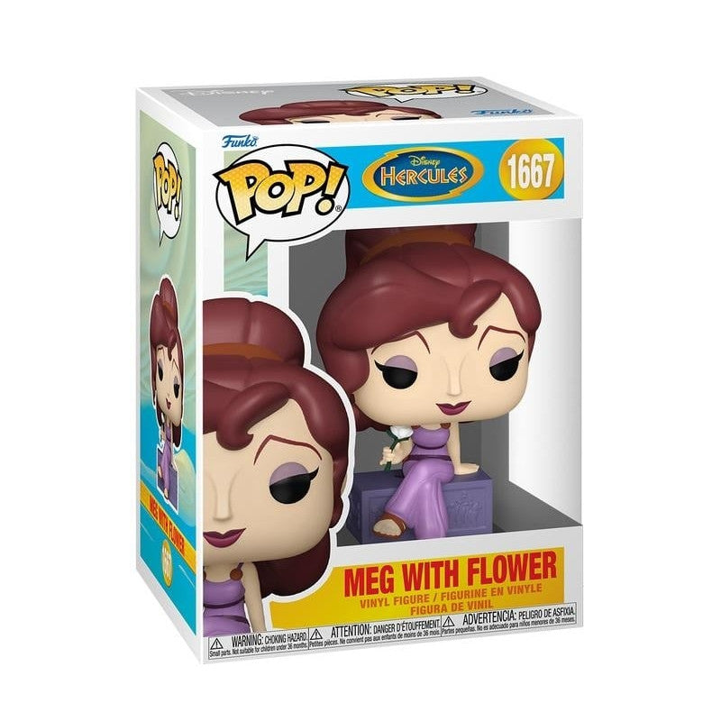 DISNEY - HERCULES 25TH ANNIVERSARY - POP FUNKO VINYL FIGURE 1667 MEG WITH FLOWER 9CM