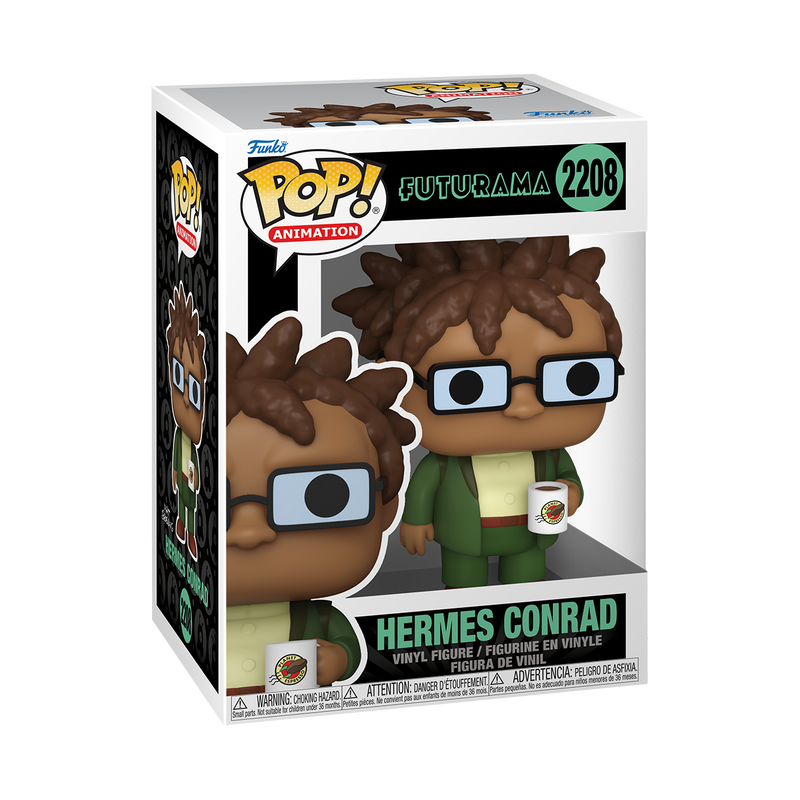 FUTURAMA S5 - POP FUNKO VINYL FIGURE 2208 HERMES CONRAD (WITH MUG) 9CM