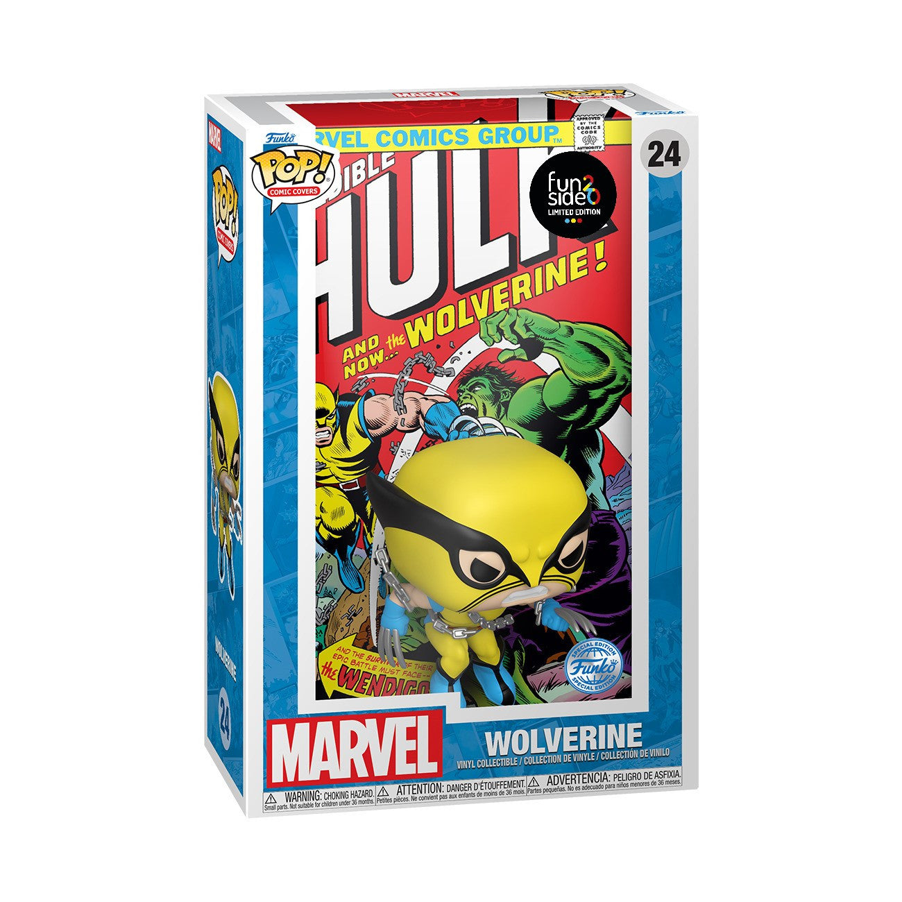MARVEL: WOLVERINE IN THE INCREDIBLE HULK - POP FUNKO COMIC COVERS VINYL FIGURE 24 WOLVERINE 9CM FUNSIDE20 EXCL