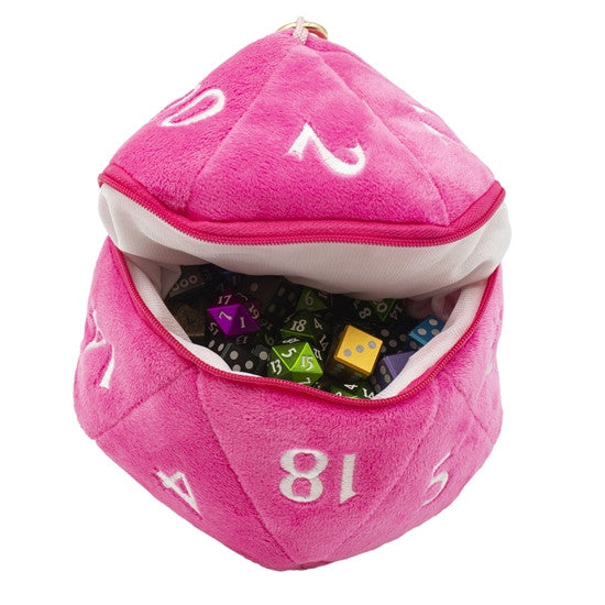 16036 - D20 PLUSH DICE BAG - HOT PINK