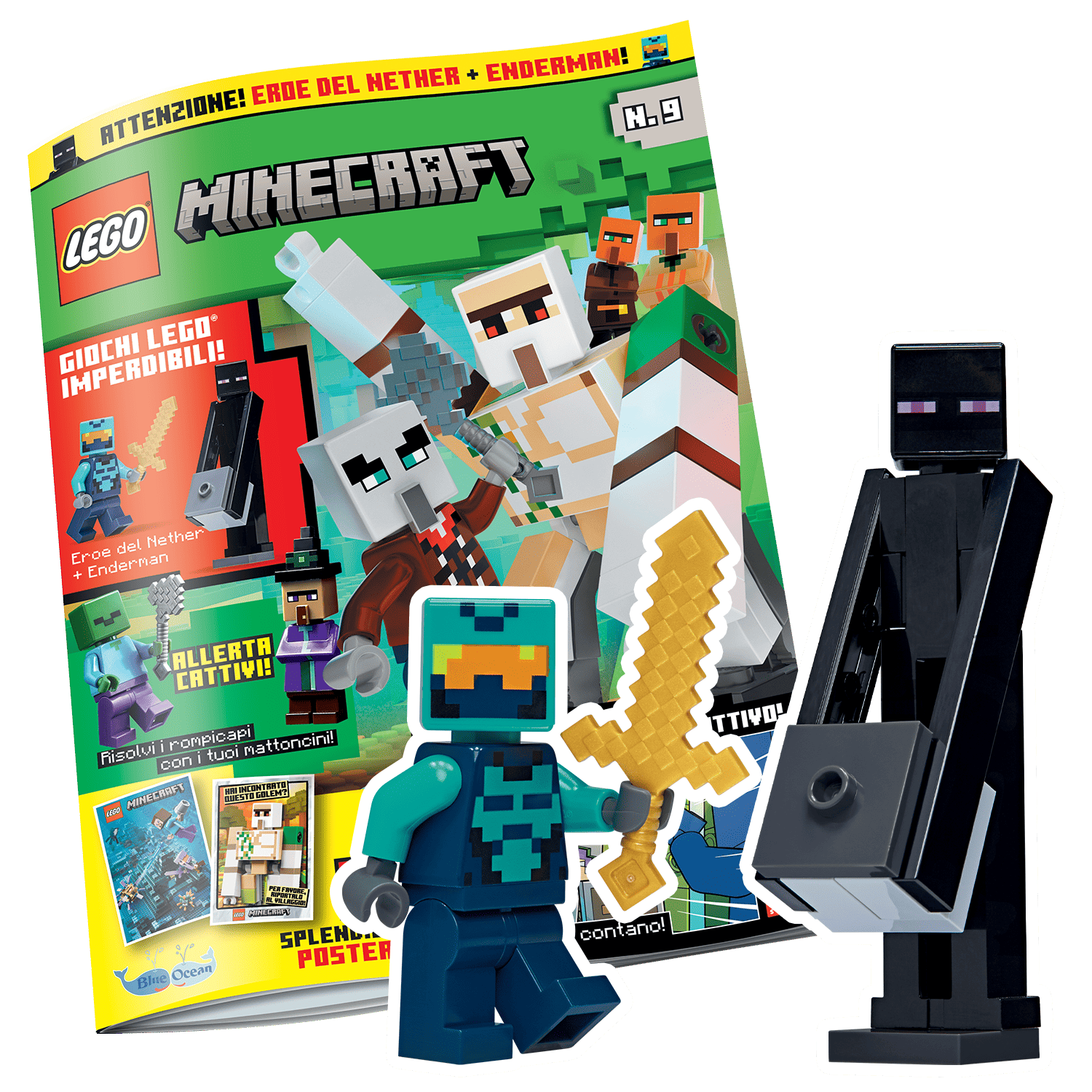 LEGO MINECRAFT N.9 - SET LEGO: EROE DEL NETHER + ENDERMAN