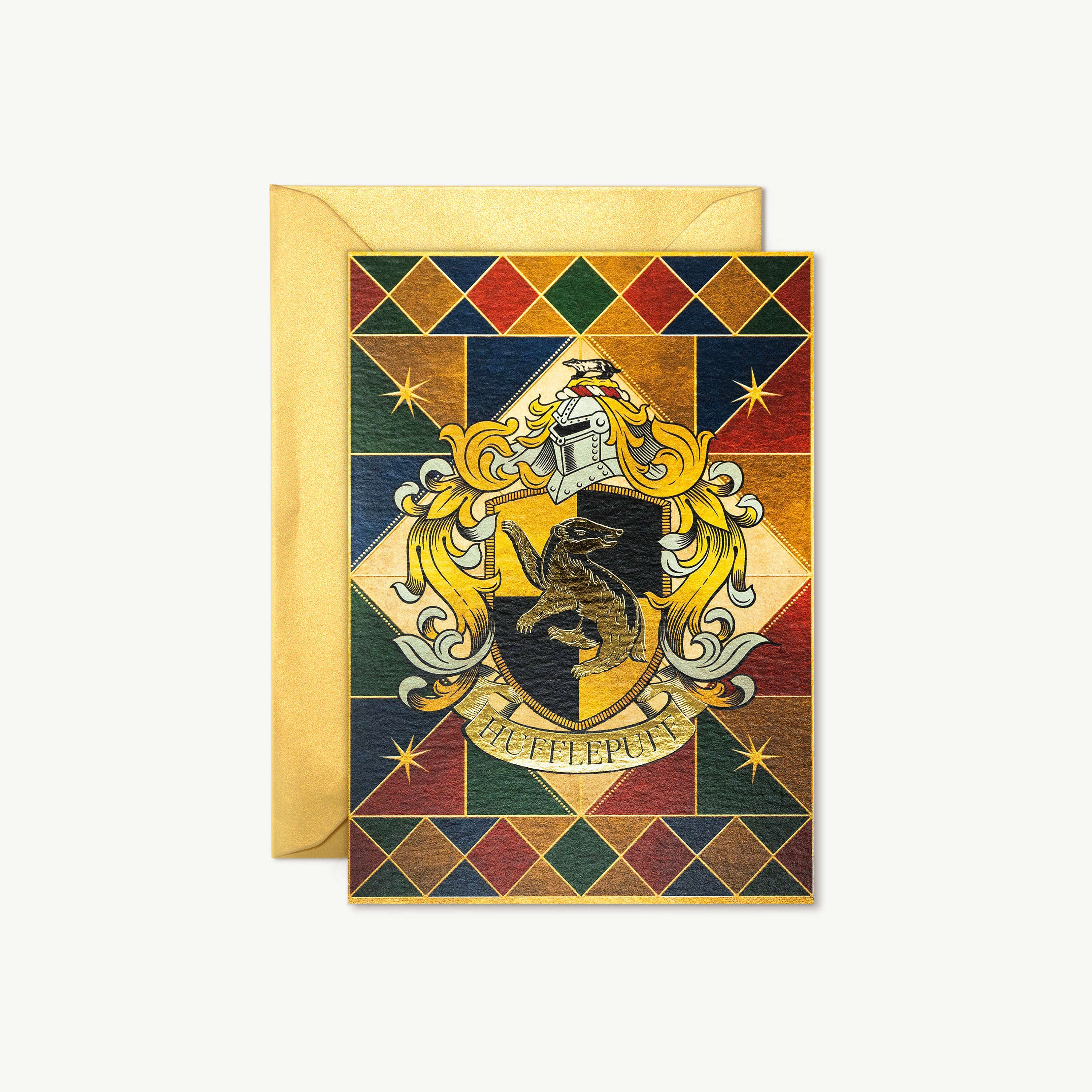 HPCARD35 - HARRY POTTER - HOGWARTS: HUFFLEPUFF HOUSE CREST - NOTECARD