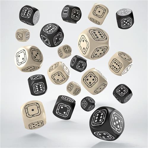 STCB03 - SET 20 DADI D6 COMPACT - FORTRESS - NERO/BEIGE