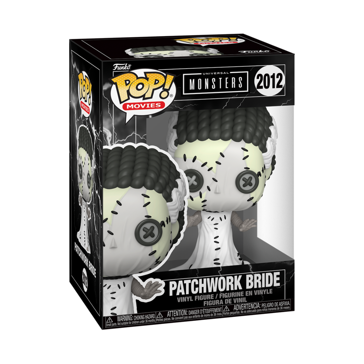 UNIVERSAL MONSTERS PATCHWORK 2012 POP FUNKO VINYL FIGURE - PATCHWORK BRIDE (BRIDE FRANKENSTEIN) 9CM