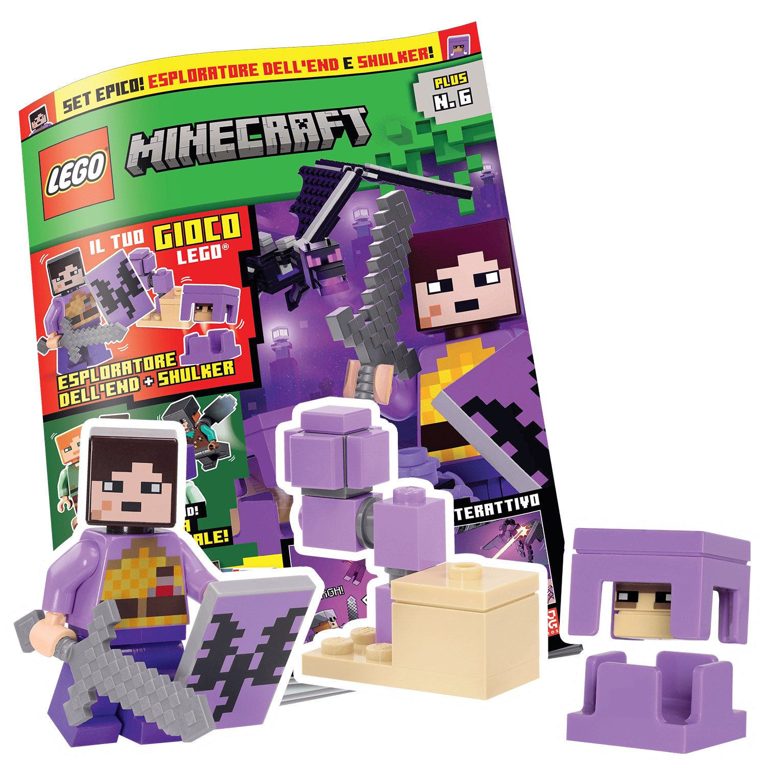 LEGO MINECRAFT PLUS N.6 - GIOCO LEGO: ESPLORATORE DELL'END + SHULKER
