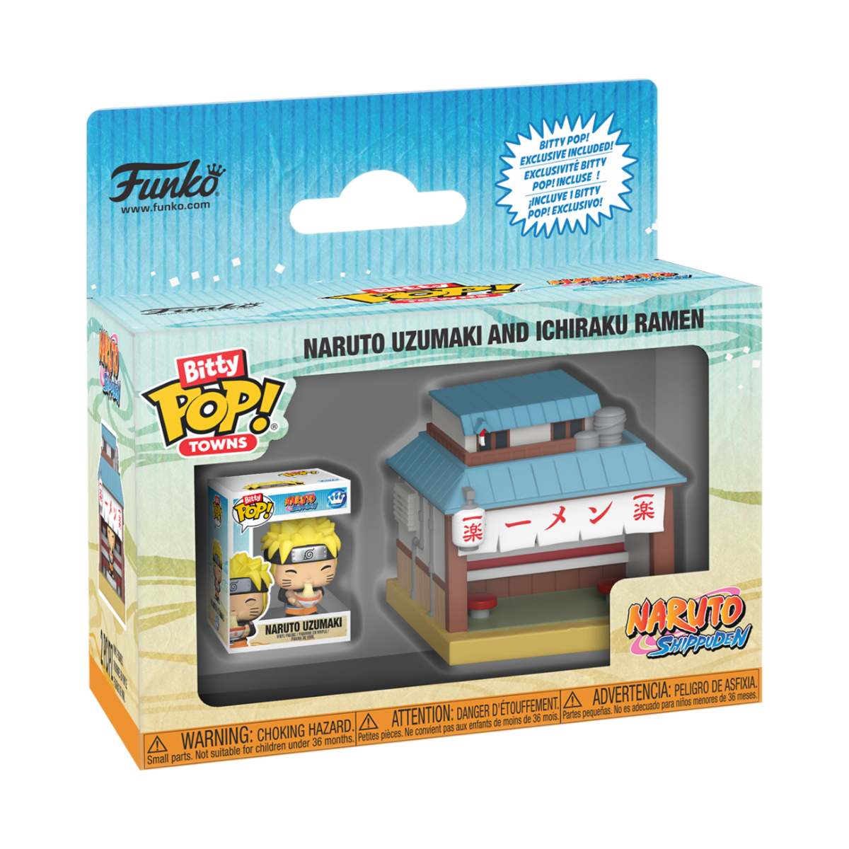 89867 - NARUTO SHIPPUDEN - POP FUNKO BITTY TOWN VINYL FIGURE - NARUTO UZUMAKI AND ICHIRAKU RAMEN