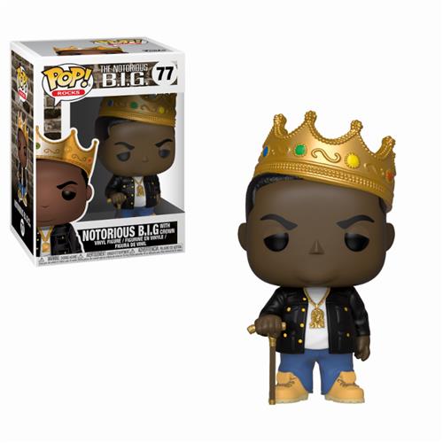 ROCKS - THE NOTORIOUS B.I.G - POP FUNKO VINYL FIGURE 77 NOTORIOUS B.I.G WITH CROWN 9CM