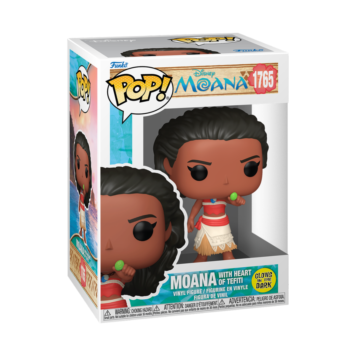 DISNEY: MOANA (OCEANIA) S3 - POP FUNKO VINYL FIGURE 1765 MOANA W/HEART OF TE FITI (GW) 9CM