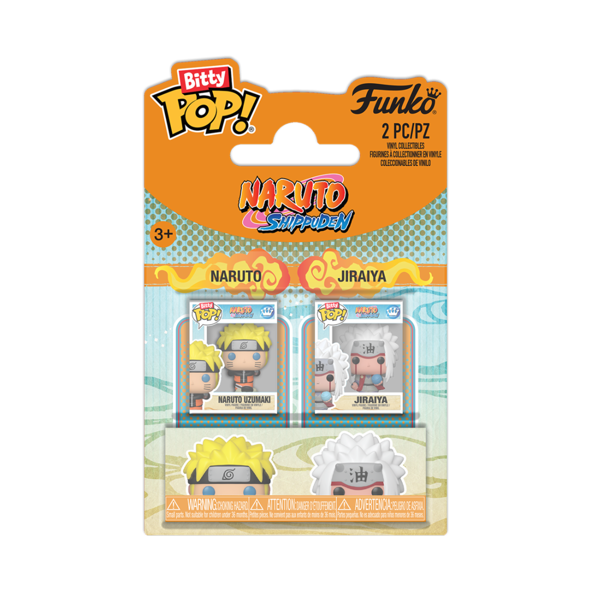 NARUTO - POP FUNKO BITTY 2-PACK VINYL FIGURE - NARUTO & JIRAIYA 2CM