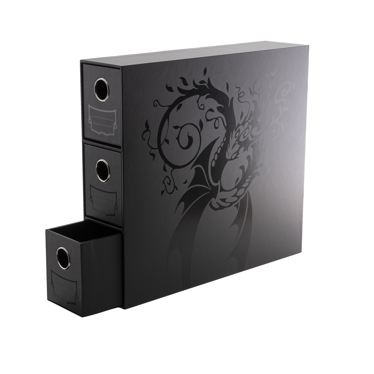 AT-33707 - PORTACARTE VERTICALE CON 3 CASSETTI - FORTRESS NERO