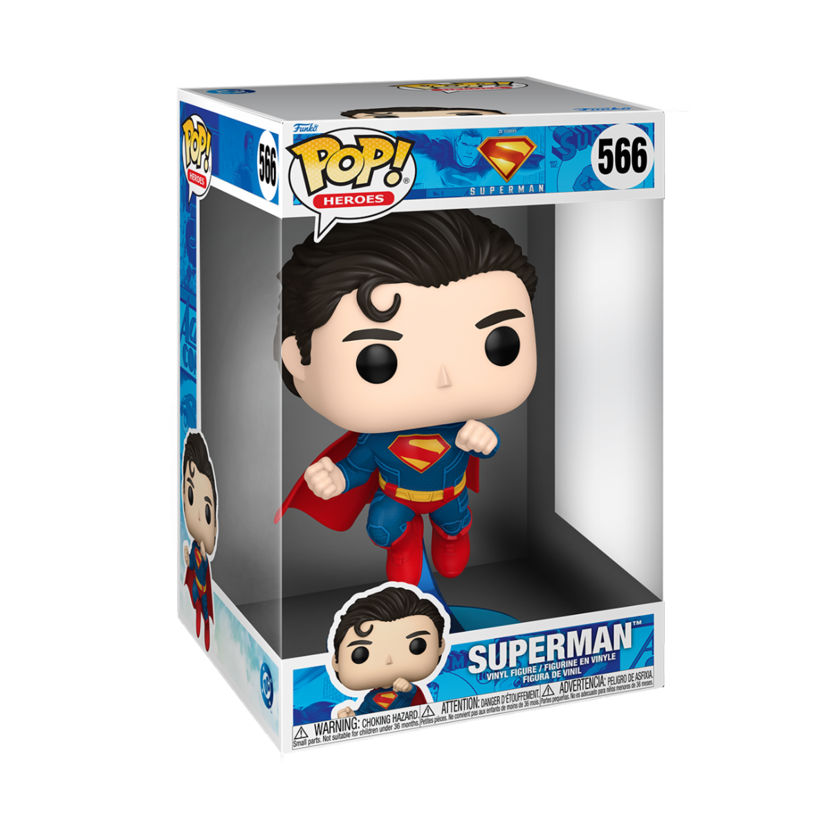 DC COMICS: SUPERMAN (2025) - POP FUNKO JUMBO VINYL FIGURE 566 SUPERMAN 25CM