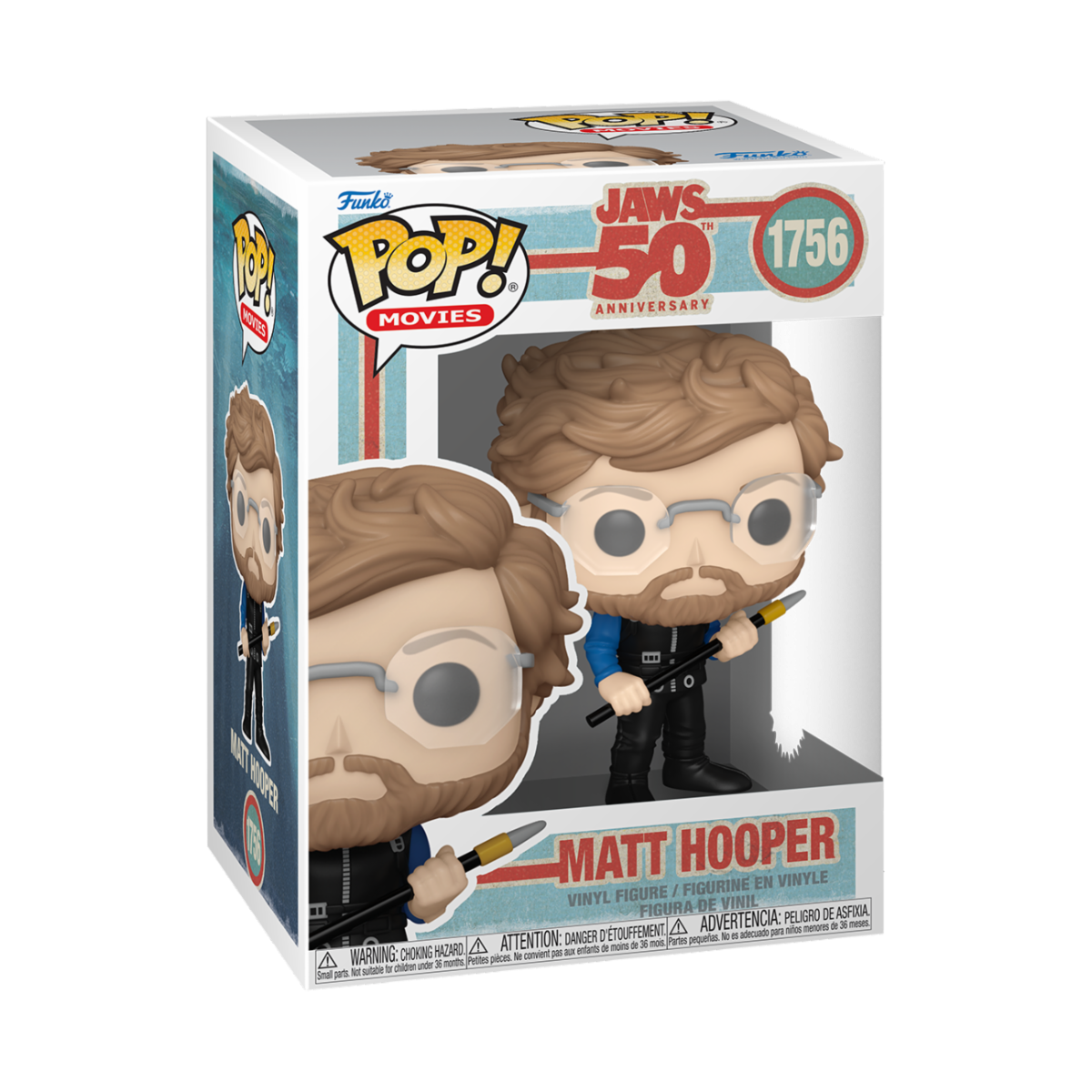 JAWS: 50TH ANNIVERSARY - POP FUNKO VINYL FIGURE 1756 MATT HOOPER 9CM