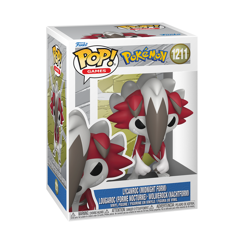 POKEMON S24 - POP FUNKO VINYL FIGURE 1211 LYCANROC (MIDNIGHT FORM) 9CM