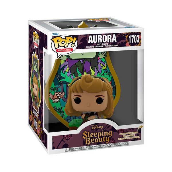 DISNEY PRINCESS- STAINED GLASS S1 - POP FUNKO DELUXE VINYL FIGURE 1703 AURORA (GLASS)