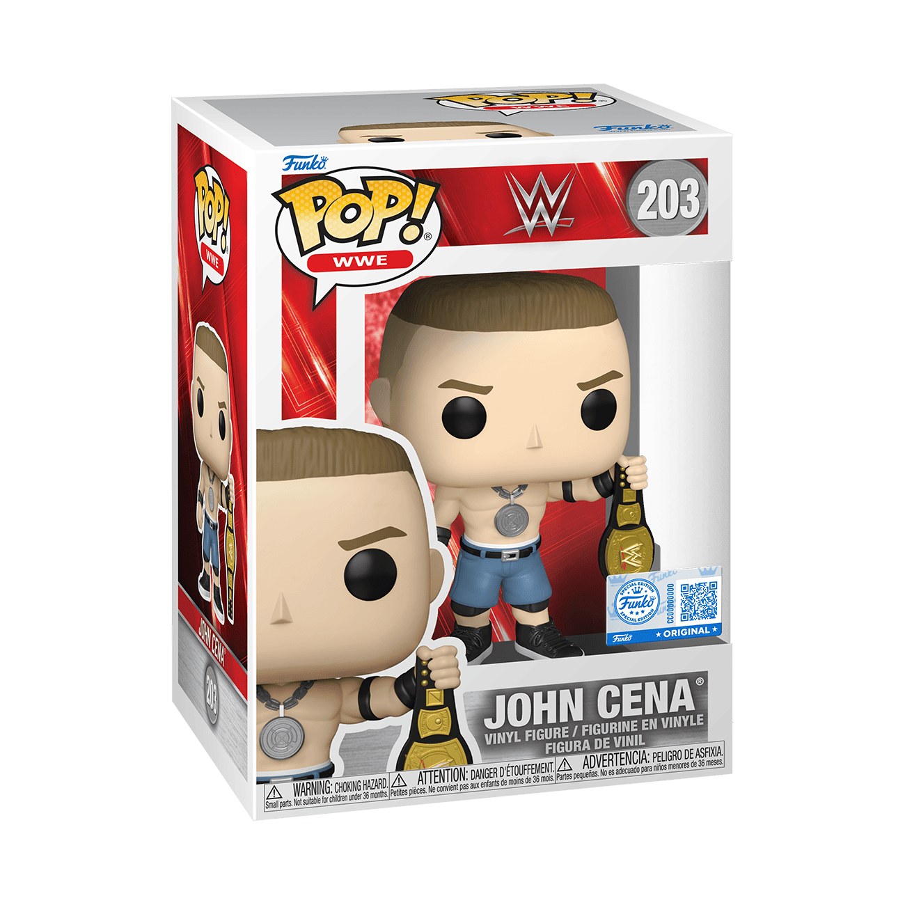 WWE S29 - POP FUNKO VINYL FIGURE - JOHN CENA W/SPINNER BELT 9CM FUNSIDE EXCL