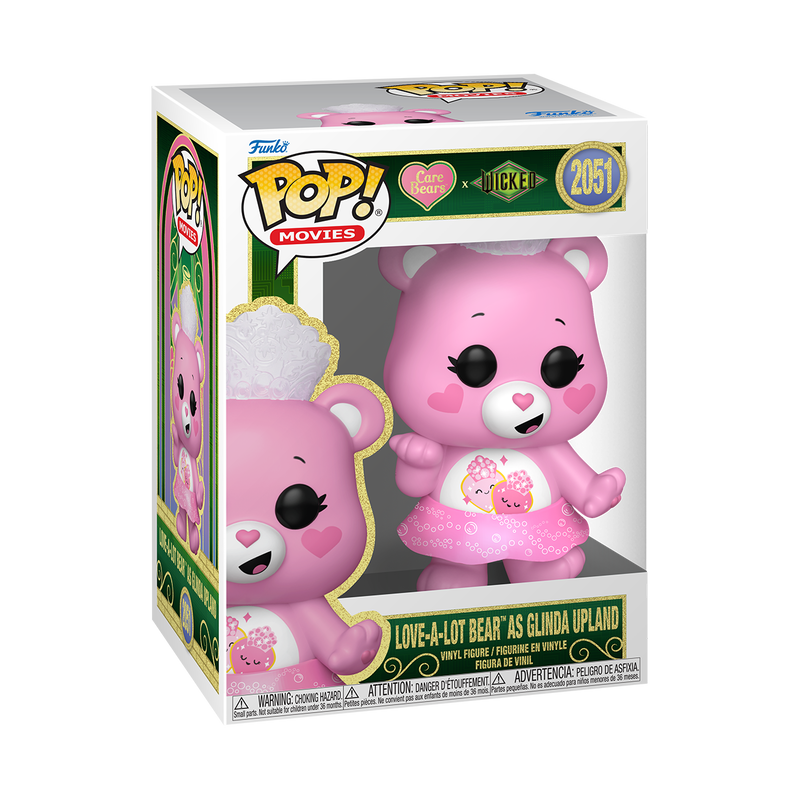 WICKED X CARE BEARS - POP FUNKO VINYL FIGURE 2051 LOVE-A-LOT BEAR AS GLINDA UPLAND 9CM