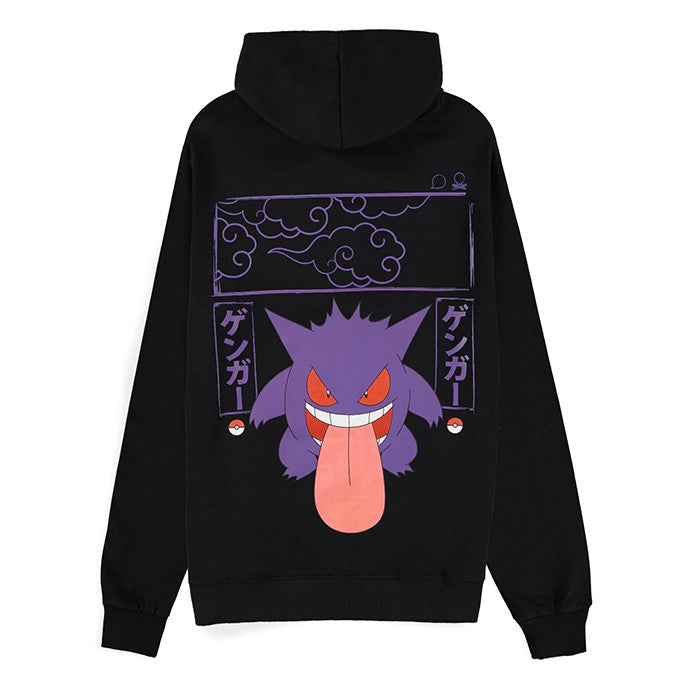 POKEMON - FELPA CON ZIP E CAPPUCCIO - HD032837POK - GENGAR BLOCK PRINT L