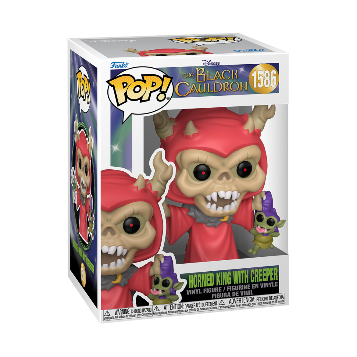 DISNEY: THE BLACK CAULDRON - POP FUNKO VINYL FIGURE 1586 HORNED KING W/CREEPER 9CM