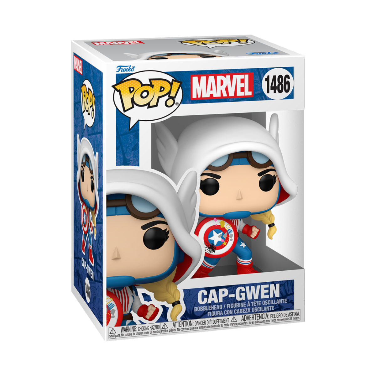 MARVEL: SPIDER-GWEN GWEN-VERSE - POP FUNKO VINYL FIGURE 1486 CAPTAIN AMERICA GWEN 9CC