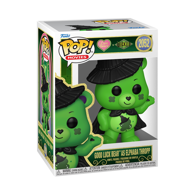 WICKED X CARE BEARS - POP FUNKO VINYL FIGURE 2052 GOOD LUCK BEAR AS ELPHABA THROPP 9CM