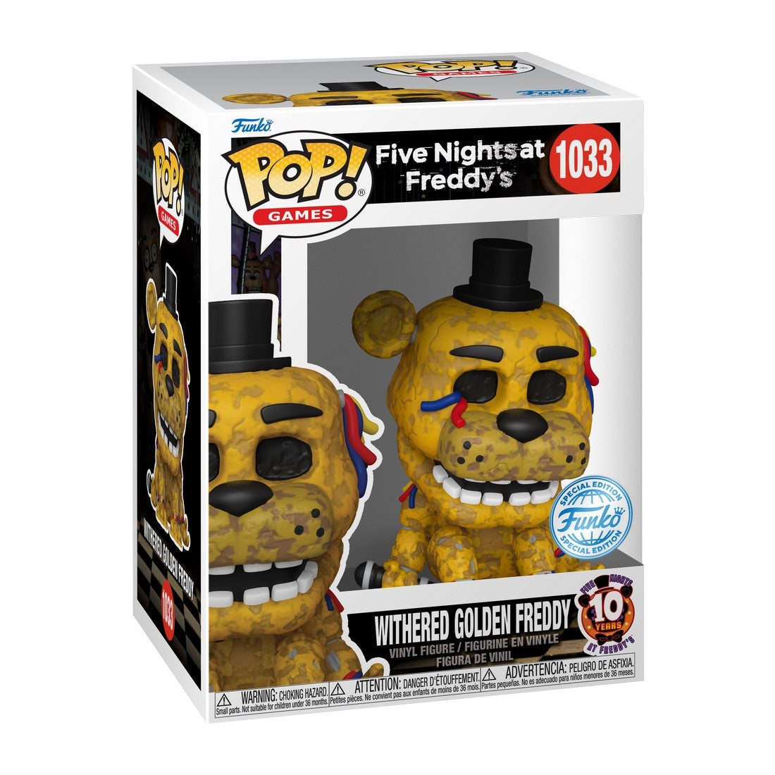 FIVE NIGHTS AT FREDDY'S - POP FUNKO VINYL FIGURE 1033 GOLDEN FREDDY 9CM
